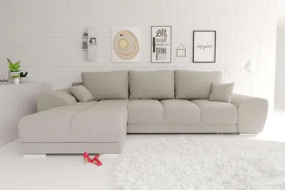 Produktbild von 99rooms Antalya Ecksofa Strukturstoff NEVE Beige Links mit Schlaffunktion