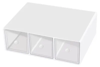 Theebox mit 3 Schubladen, Kunststoff, transparent, 23 x 17 x 8 cm