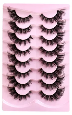Produktbild von Künstliche Wimpern 8 Paar Wispy Faux Mink Cat Eye 3D Effekt
