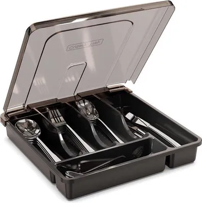 Produktbild von Famanu Besteckhalter mit Deckel - 5 Fächer, schwarz