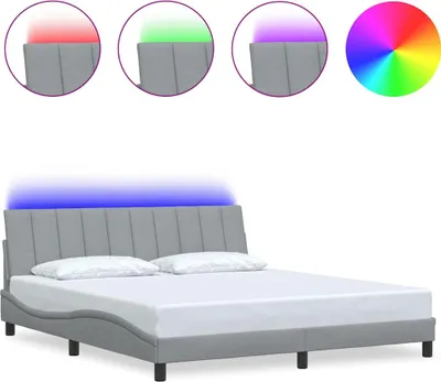 Produktbild von （Robust Möbel）Bettgestell/Doppelbett ️Hochwertiges - Polsterbett Erwachsene/r /Kind - ohne Matratze - "Hanko" Hellgrau 180x200cm Stoff - Klassische Betten DEMöbel471893