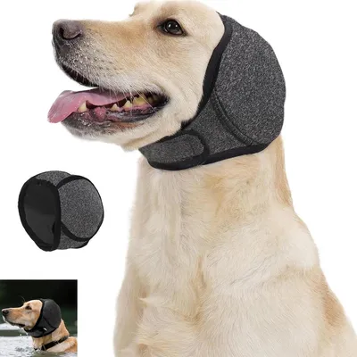 Produktbild von Wasserdichte Hunde-Ohrenschützer,Lärmschutz & Schutz,Baden, Trocknen,Dunkelgrau,Geräuschblockierung,M