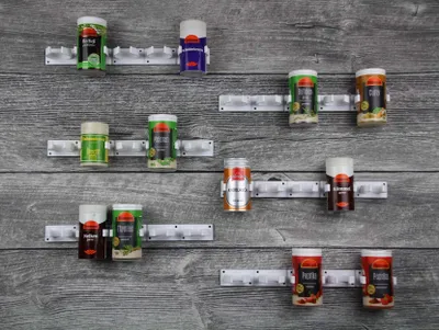 Image de Étagère à épices autocollante – Range-épices avec 6 bandes pour 30 épices (blanc)
