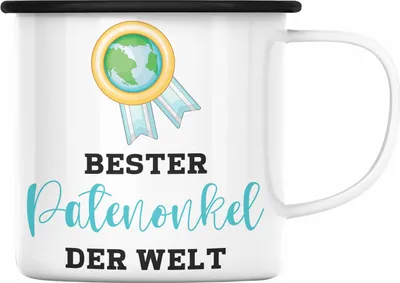 Produktbild von Trendation - Bester Patenonkel Der Welt Emaille Tasse Geschenk Geburtstag Weihnachten Lustig Geschenkideen von Nichte Lieblings Patenonkel (Schwarz)