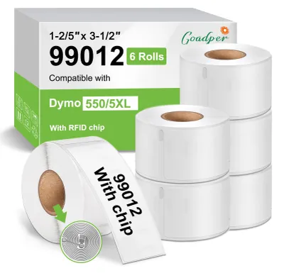 Etiketten 36x89 mm, 6 Rollen, kompatibel mit Dymo 99012