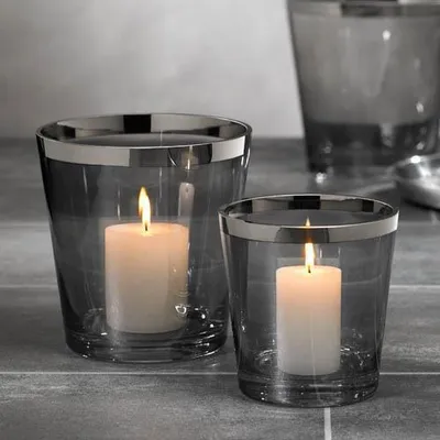 Produktbild von Kaheku Windlicht Denver kon lüst-rauch Platinr 14cm Ø14h 777126403