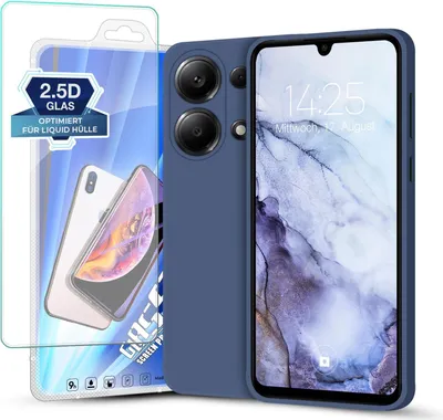 A smartphone case and screen protector are displayed together against a white background.