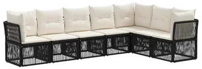 Produktbild von vidaXL Gartensofa-set 7 pcs Schwarz Poly-Rattan