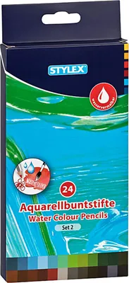 Produktbild von STYLEX Super Soft Aquarell- und Künstler-Buntstifte Set - Farbstifte für Malbuch & Co. - Künstlerbedarf für Erwachsene, Buntstifte-Set:Aquarell 2