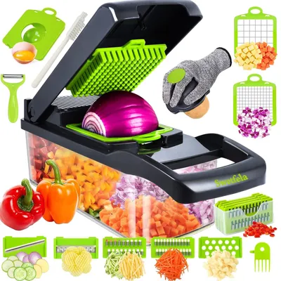 Zdjęcie produktu dla Krajalnica do warzyw 18 w 1 - Wielofunkcyjna - Do warzyw