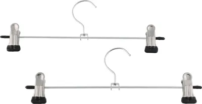 Produktbild von Metallbügel mit Clips für Hosen, 2 Stück