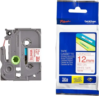 Immagine prodotto di Brother TZE232 Cartuccia nastro Brother TZE-232 bianco/rosso 12 mm