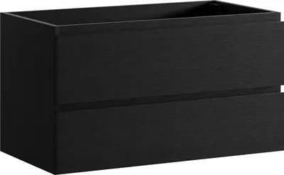 Produktbild von Waschbeckenunterschrank Angela 90cm - Schwarz Holz - Unterschrank Badmöbelset