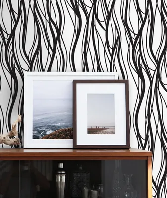 Produktbild von Coloray Fototapete 290x290 cm Vlies-Fototapete - Wellenförmige Linien minimalistisch.