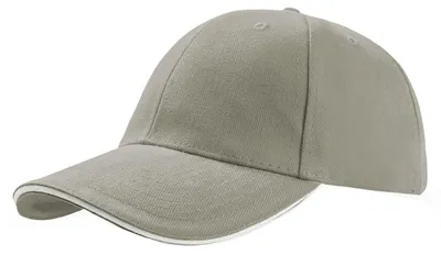 Image de Casquette de baseball Atlantis Liberty à 6 panneaux, en coton brossé LT901 (taille unique) (gris clair)