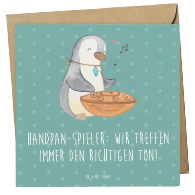 Produktbild von Mr. & Mrs. Panda faltkarte Handpan Spieler - Meeresbrise - Geschenk, Musik, Instrument, Musiker, Klänge, Klappkarte, Grußkarte, Harmonie, Meditation, doppelkarte, Lernen