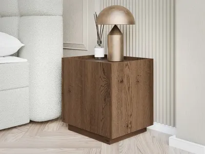 Produktbild von MIRJAN24 Nachttische Mirtu S50, Stilvoll Schlafzimmer, Nachttische mit eins Drehtüren (Farbe: Baltic Storm)