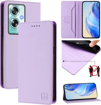 Produktbild von Lederhülle für Oppo A79 5G Hülle Flip Brieftasche Kartenfächern Ständer Schutzhülle Violett