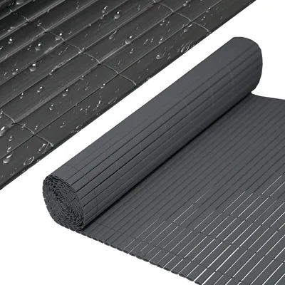 Zdjęcie produktu dla Hengda – mata osłonowa z PVC, szara, do ogrodu, balkonu i tarasu, 90 x 800 cm