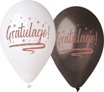 Zdjęcie produktu dla Balony lateksowe „Gratulacje”, 33 cm, 5 szt.