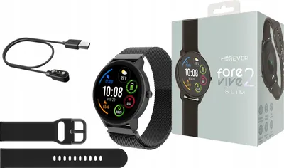 Zdjęcie produktu dla Forever ForeVive 2 Slim SB-325 Tracker Wodoodporny IP68 Wielofunkcyjna bransoletka Zegarek Bluetooth Inteligentny zegarek Krokomierz Tętno Czarny kompatybilny z Android iPhone