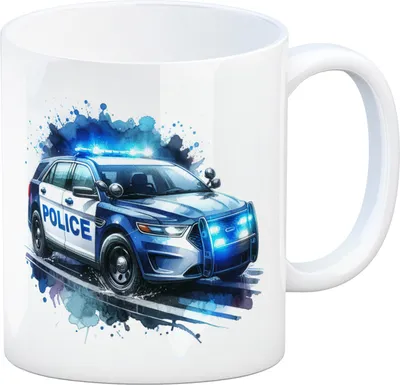 Produktbild von Polizeiauto im Einsatz Kaffeebecher