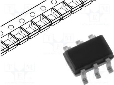 Zdjęcie produktu dla 20 sztuk: Tranzystor NPN, 200 mW, 65 V, 0,1 A, bipolar, SOT363, BC846BS.115, tranzystor SMD