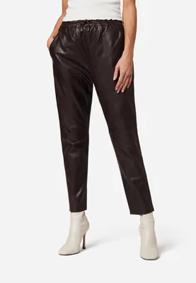 Produktbild von Carillo Damen Jogging Pant echt Leder von Ricano – Schwarz / L