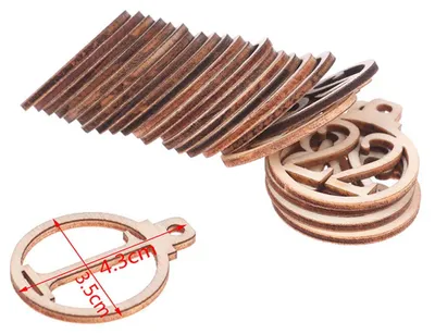 25er Set Adventskalender-Zahlenanhänger aus Holz, bunt
