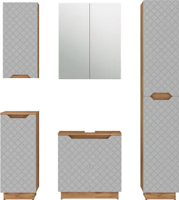 Immagine prodotto di Set di mobili da bagno Vicco Lotta Grigio 5 parti, Model 59495