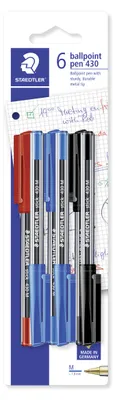 Produktbild von STAEDTLER stick 430 Kugelschreiber Blisterkarte mit 6 Kugelschreibern Farben, M