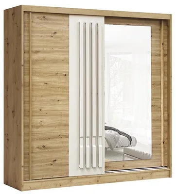 Productafbeelding van AVANTGARDE Schuifdeurkast 200 cm met spiegel, Artisan/Kaschmir