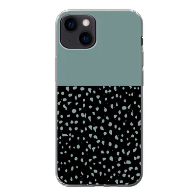 Produktbild von MuchoWow® Handyhülle Schutzhülle Hülle für iPhone 13 Polka dots - Grün - Schwarz Silikon Softcase Handy Hülle - Karteninhaber