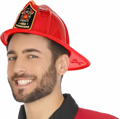 Image de Casque de pompier Atosa en PVC rouge  Enfants Rouge Taille unique