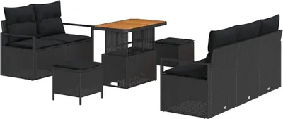 Imagen del producto de vidaXL Juego de sofás de jardín, 8 piezas, color , tejido de polirattan