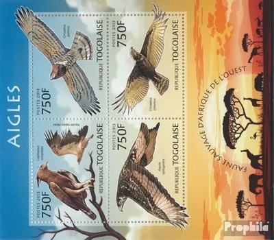 Produktbild von Briefmarken Togo 2013 Mi 4816-4819 Kleinbogen (kompl. Ausgabe) postfrisch Adler (Lophaetus occipitalis)