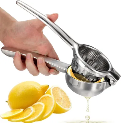 Produktbild von Zitruspresse Zitronenpresse hergestellt aus robustem 18/10 Edelstahl- Zitronen- und Limettensaftpresse für ein maximales Ergebnis BPA-frei und spülmaschinenfest，Edelstahl