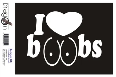 Produktbild von Aufkleber / Autoaufkleber - JDM / Die cut / Auto / OEM - I love boobs - 210x150mm pink - Heckscheibe / Heckscheibenaufkleber