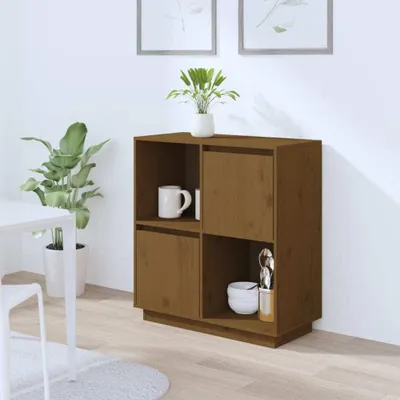 Produktbild von The Living Store Sideboard Honigbraun 74x35x80 cm Massivholz Kiefer