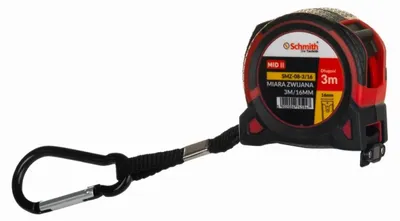 Produktbild von Schmith Rollbandmaß 3m x 16mm Maßband 3m x 16mm Taschenbandmaß Rollmaßband professionell metrisch mit Bandrücklauf und Feststeller ergonomisch robust