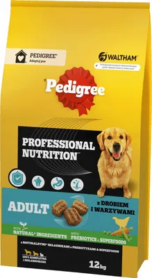 Produktbild von Pedigree Professional Nutrition Adult Geflügel & Gemüse 12 kg Trockenfutter für ausgewachsene Hunde