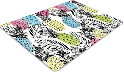 Produktbild von Stuhlunterlage Bürostuhlunterlage 120 cm x 90 cm Bodenmatte Bürostuhlunterlage - Bunte Ananas