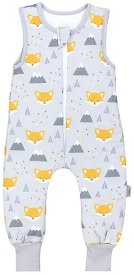 Produktbild von TupTam Baby Ganzjahresschlafsack mit Füßen - 2,5 TOG -  - Unisex, Farbe: Gelber Fuchs im Winter, Größe: 92-98