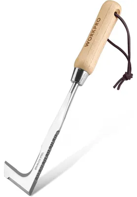 Produktbild von Fugenkratzer 31,5cm mit Holzgriff, Unkrautstecher gezackte Kante, Moosentferner Gartenwerkzeug