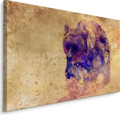 Produktbild von Fabelhafte Canvas LEINWAND BILDER 30x20 cm XXL Kunstdruck Tiere Bär Wild Aquarell