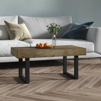 Obrázek produktu pro The Living Store Konferenční stolek tmavě hnědý a černý 90x45x40 cm MDF a železo
