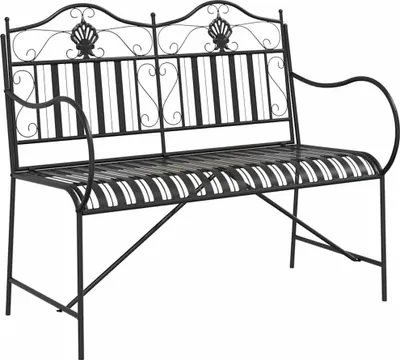 Zdjęcie produktu dla Ławka ogrodowa vidaXL, czarna, 103,5 x 59 x 89 cm, stal
