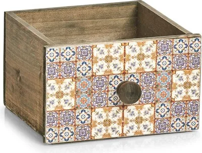 Obrázok produktu pre Dekoratívna drevená zásuvka MOSAIC, 17 x 18,5 x 11,5 cm, ZELLER