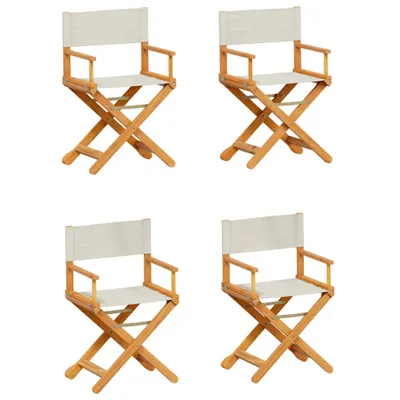 Image de Chaises de jardin pliantes 4 pcs. Tissu blanc crème