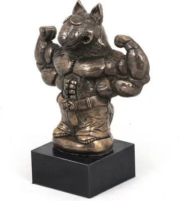 Image de Bulldog IV - Statue de chien, buste sur socle en pierre, sculpture, trophée pour exposition canine de la marque Art-Dog